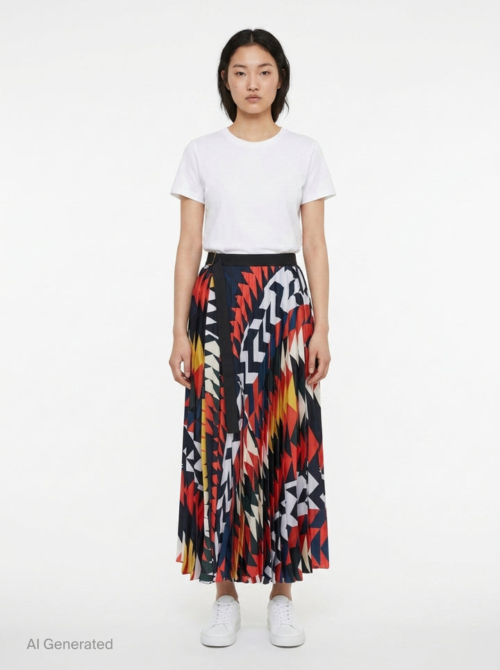 x A.P.C. Quilts Pleated Skirt | sacai | Club21 - front