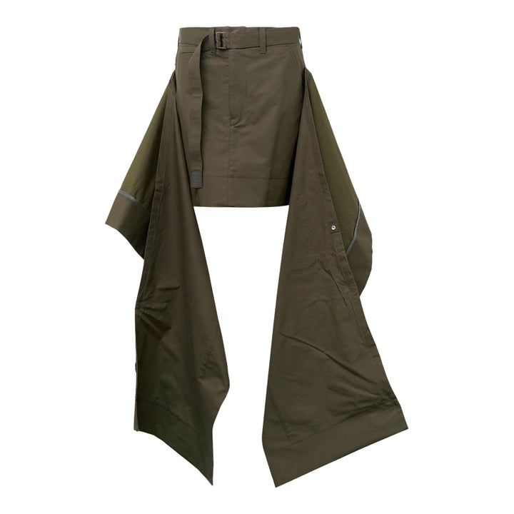 Club21 - sacai - Cotton Gabardine Skirt - SKIRTS - Brown