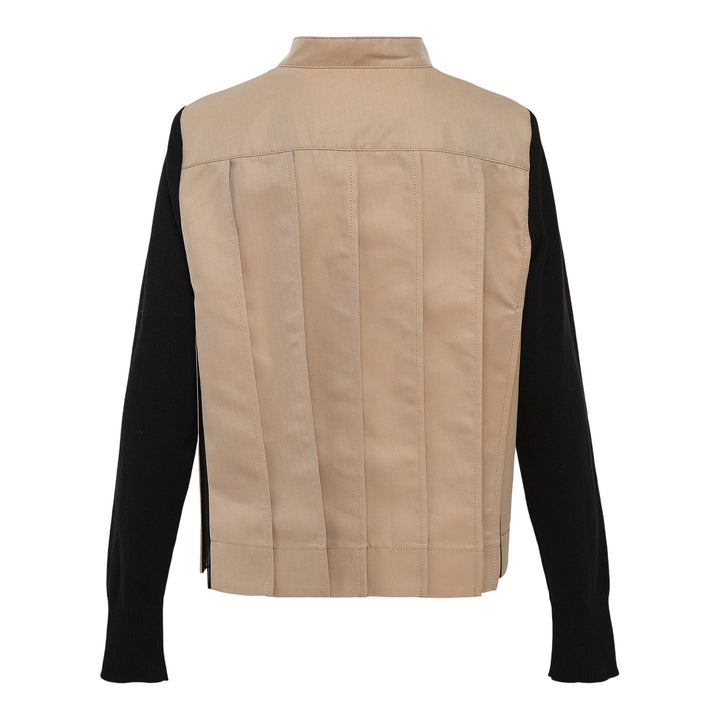Club21 - sacai - Cotton Gabardine X Knit Cardigan - CARDIGANS - Black