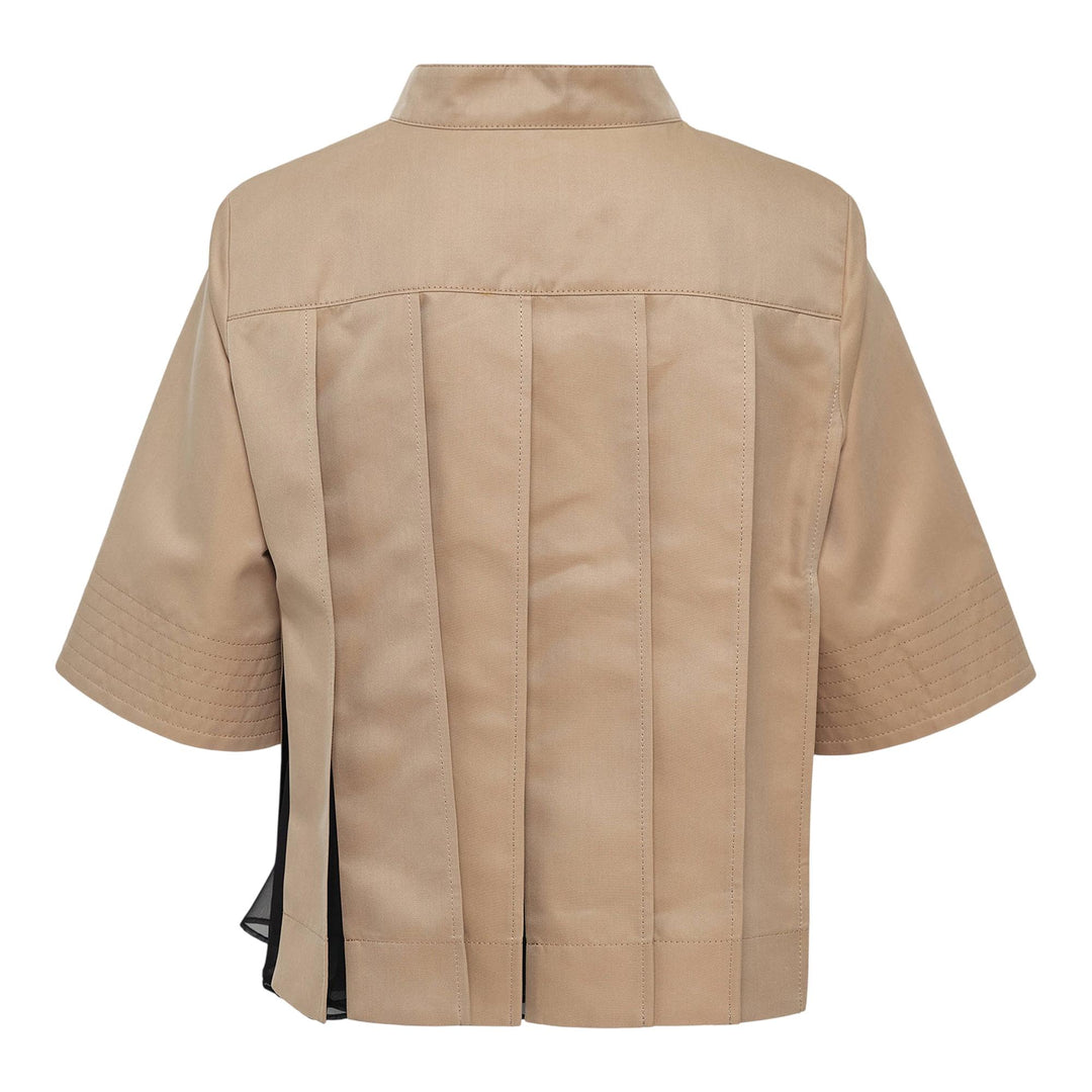 Club21 - sacai - Cotton Gabardine X Knit Pullover - KNIT TOPS - Black