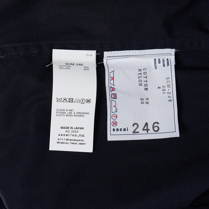 Club21 - sacai - Cotton Nylon Oxford Pants - PANTS - Navy