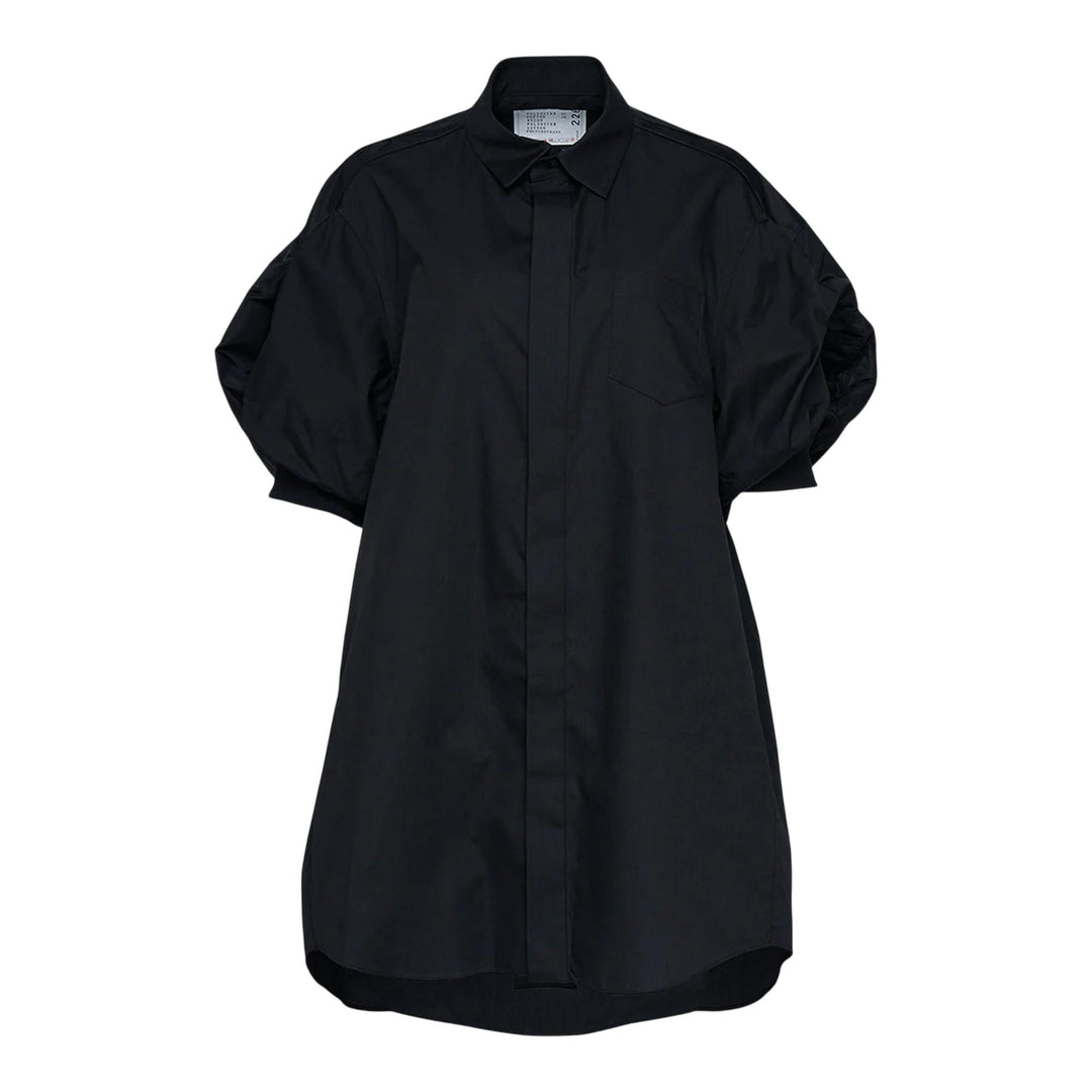 Club21 - sacai - Cotton Poplin X Nylon Twill Dress - WOVEN DRESSES - Black