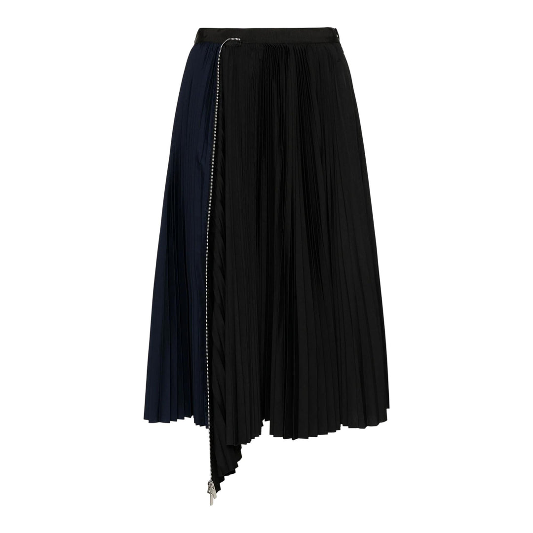 Club21 - sacai - Cotton Poplin Zipper Skirt - SKIRTS - Black