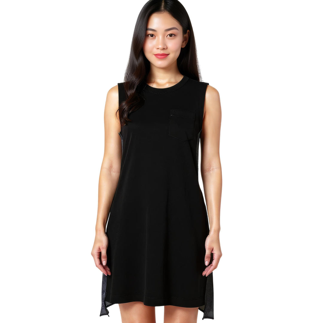 Club21 - sacai - Denim X Cotton Jersey Dress - WOVEN DRESSES - Black
