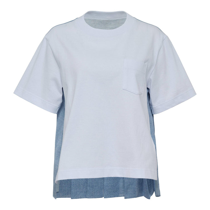 Club21 - sacai - Denim X Cotton Jersey T-Shirt - TEES - Off-White