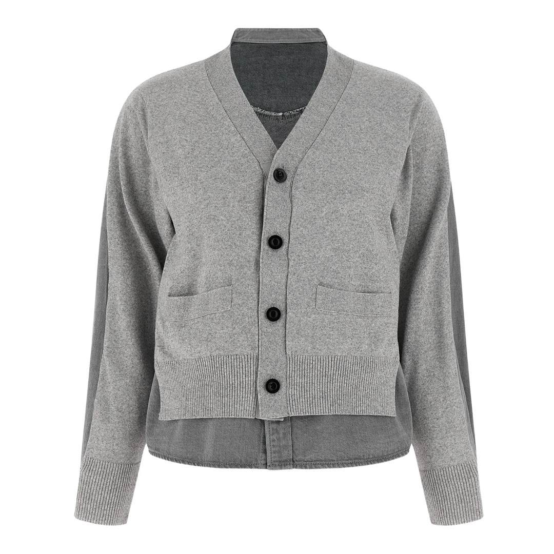 Denim x Knit Cardigan