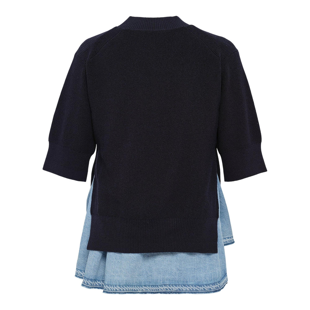 Club21 - sacai - Denim x Knit Pullover - KNIT TOPS - Navy