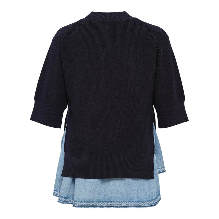 Club21 - sacai - Denim x Knit Pullover - KNIT TOPS - Navy