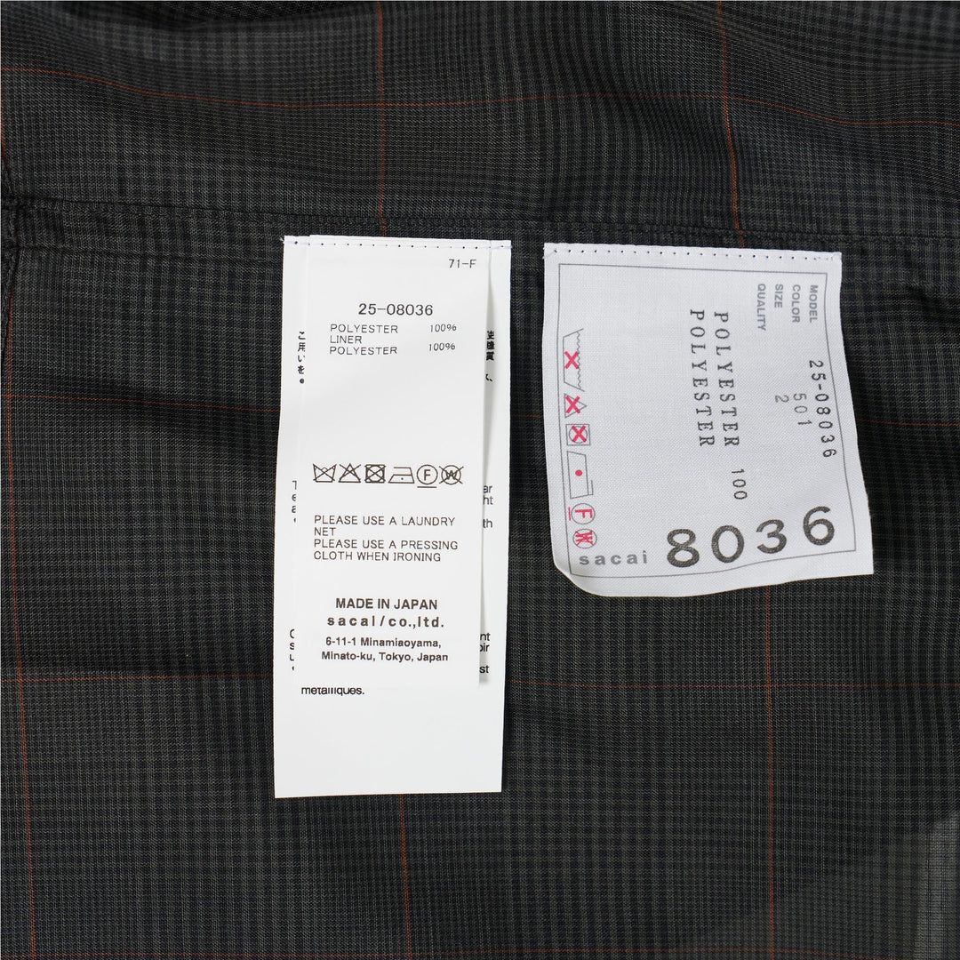 Club21 - sacai - Glen Check Shirt - BLOUSES - Khaki