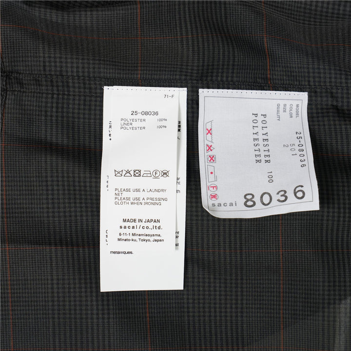 Club21 - sacai - Glen Check Shirt - BLOUSES - Khaki