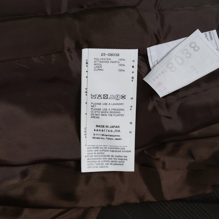 Club21 - sacai - Glen Check Skirt - SKIRTS - Khaki