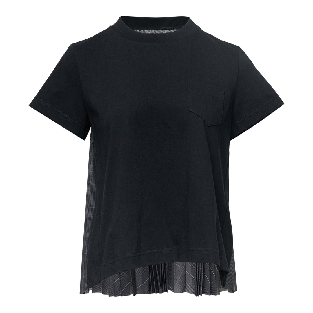 Club21 - sacai - Glen Check X Cotton Jersey T-Shirt - TEES - Black