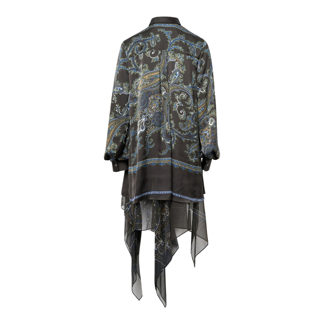Club21 - sacai - Paisley Print Satin Dress - WOVEN DRESSES - Khaki
