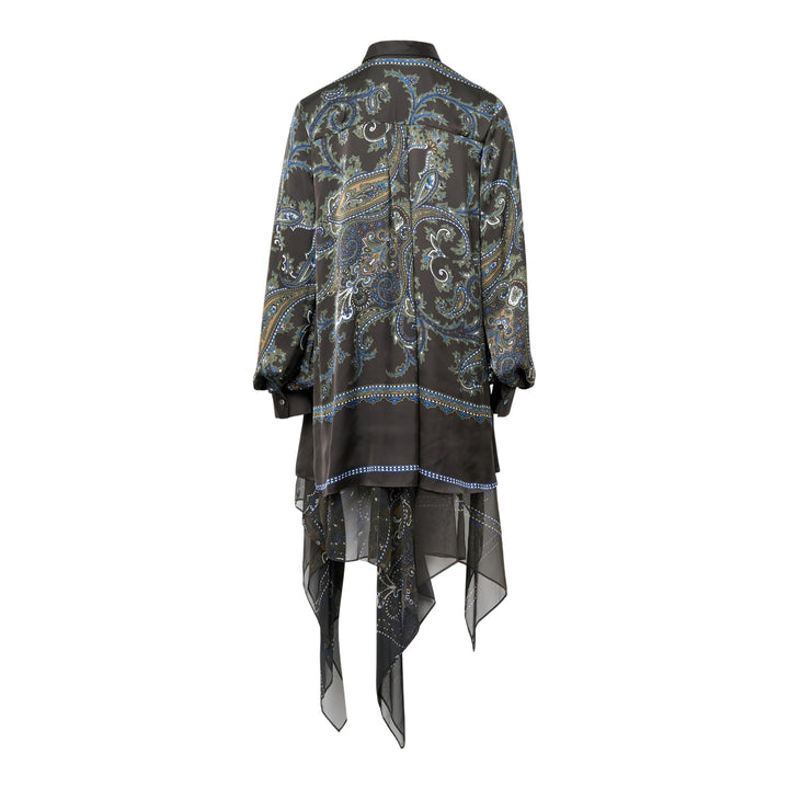 Club21 - sacai - Paisley Print Satin Dress - WOVEN DRESSES - Khaki