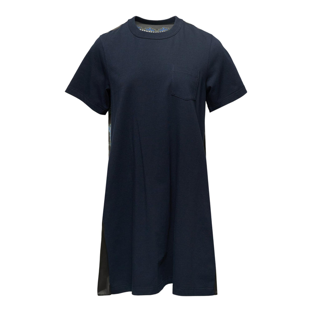 Club21 - sacai - Paisley Print X Cotton Jersey Dress - WOVEN DRESSES - Navy