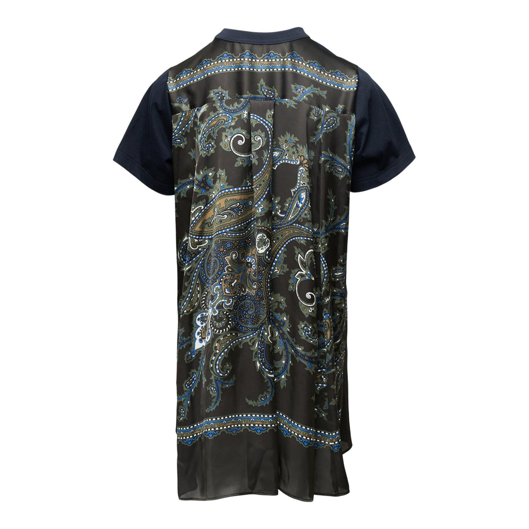 Club21 - sacai - Paisley Print X Cotton Jersey Dress - WOVEN DRESSES - Navy