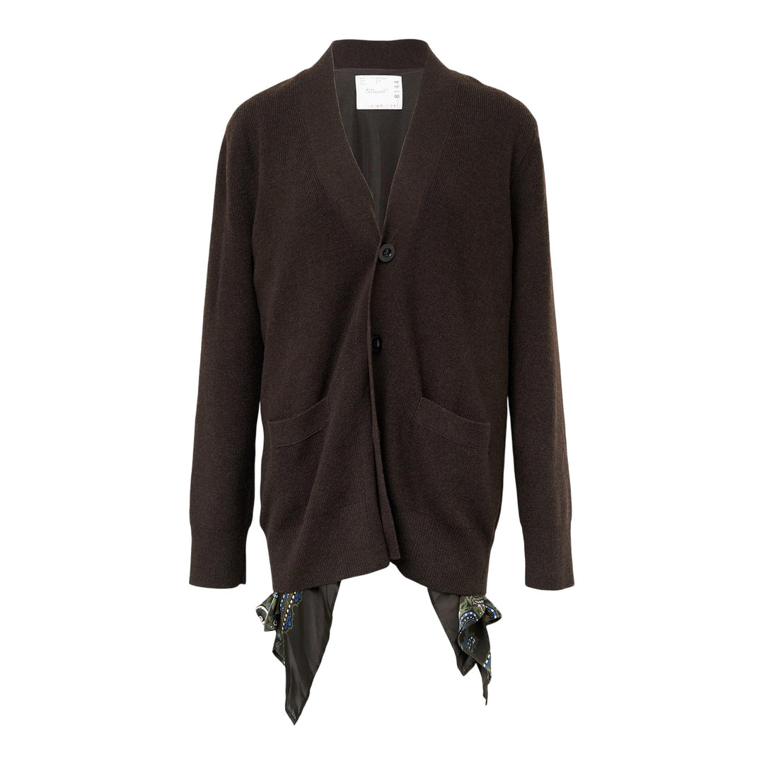 Club21 - sacai - Paisley Print x Wool Knit Cardigan - CARDIGANS - Brown
