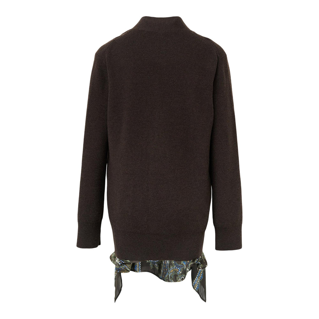 Club21 - sacai - Paisley Print x Wool Knit Cardigan - CARDIGANS - Brown