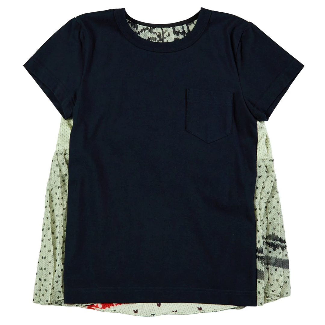 Pattern Knit Print Cotton Jersey Tee