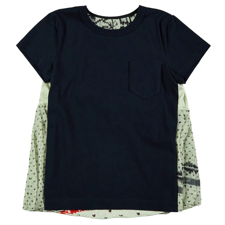Pattern Knit Print Cotton Jersey Tee