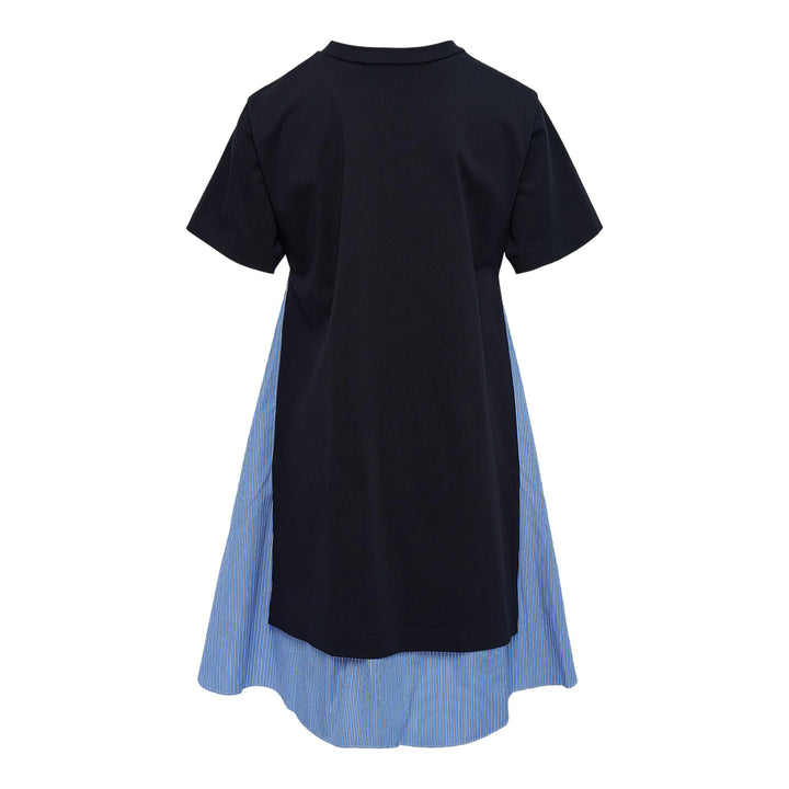 Club21 - sacai - Poplin X Cotton Jersey Dress - WOVEN DRESSES - Navy