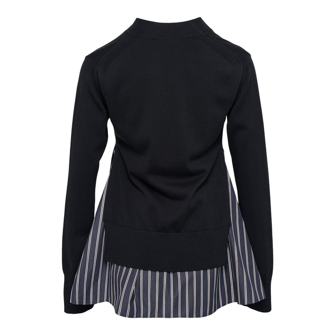 Club21 - sacai - Poplin X Knit Cardigan - CARDIGANS - Black