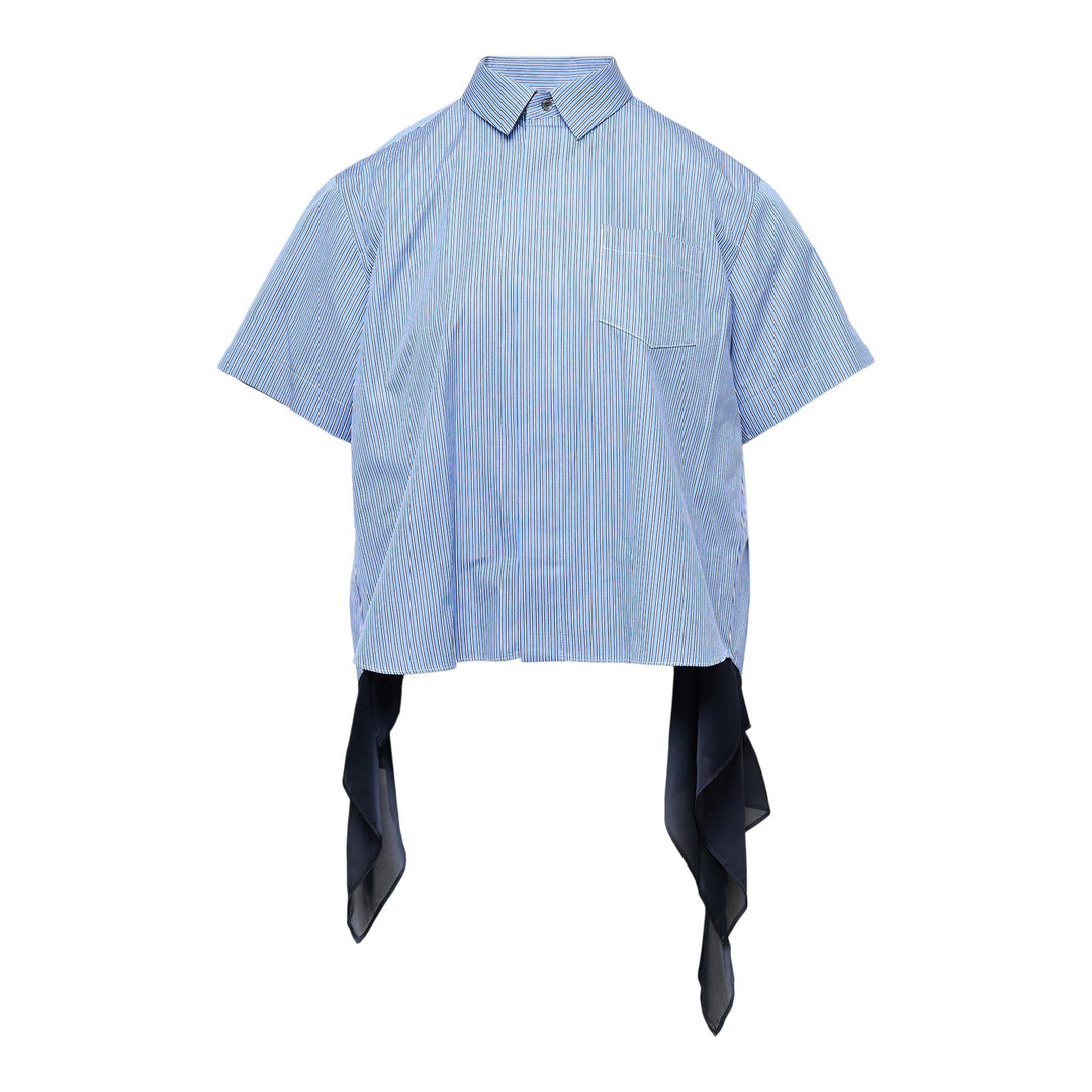 Club21 - sacai - Poplin X Satin Shirt - BLOUSES - Stripes