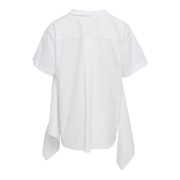 Club21 - sacai - Poplin x Cotton Jersey T-shirt - TEES - Off-White