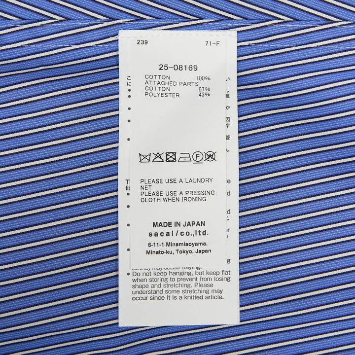 Club21 - sacai - Poplin x Cotton Knit Dress - KNIT DRESSES - Navy