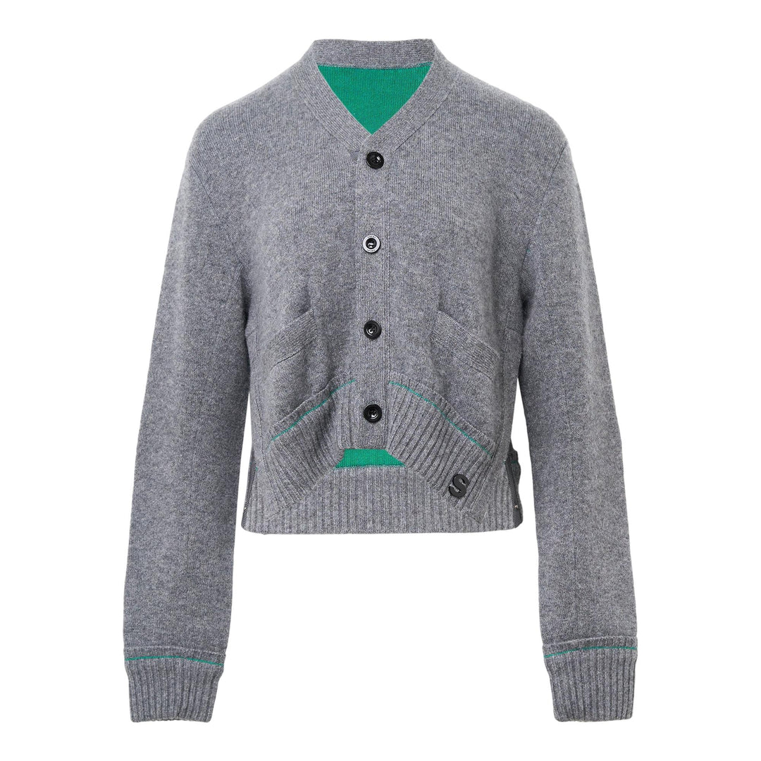 Club21 - sacai - S Cashmere Knit Cardigan - CARDIGANS - Grey