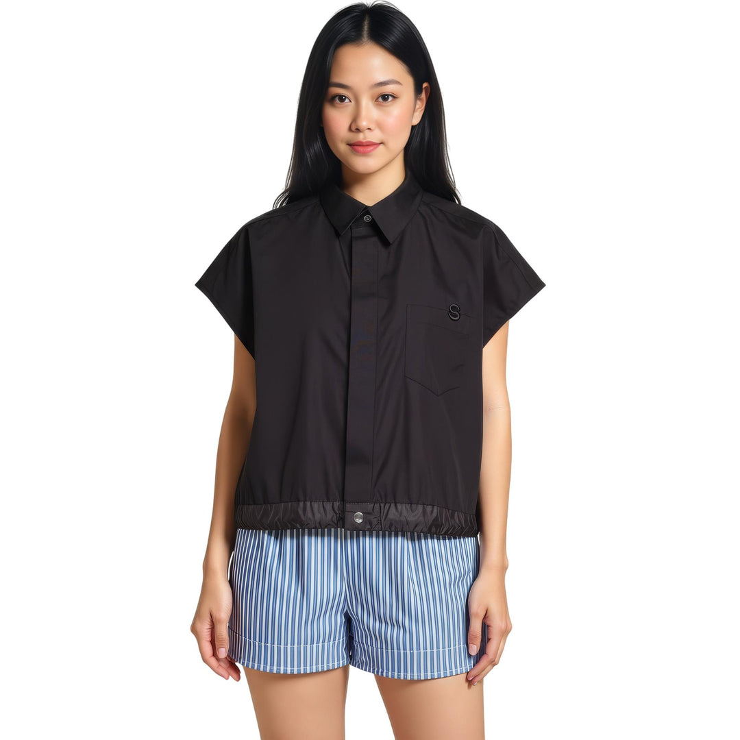 Club21 - sacai - S Cotton Poplin Shirt - BLOUSES - Black