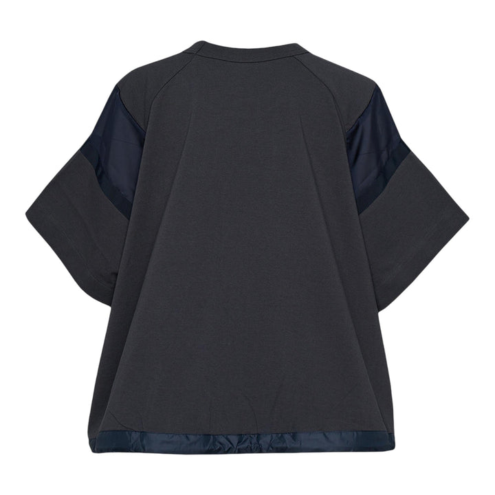 Club21 - sacai - Satin X Cotton Jersey T-Shirt - TEES - Charcoal