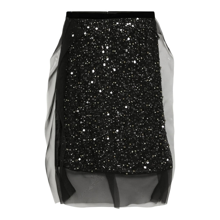 Club21 - sacai - Sequin Embroidery Skirt - SKIRTS - Black