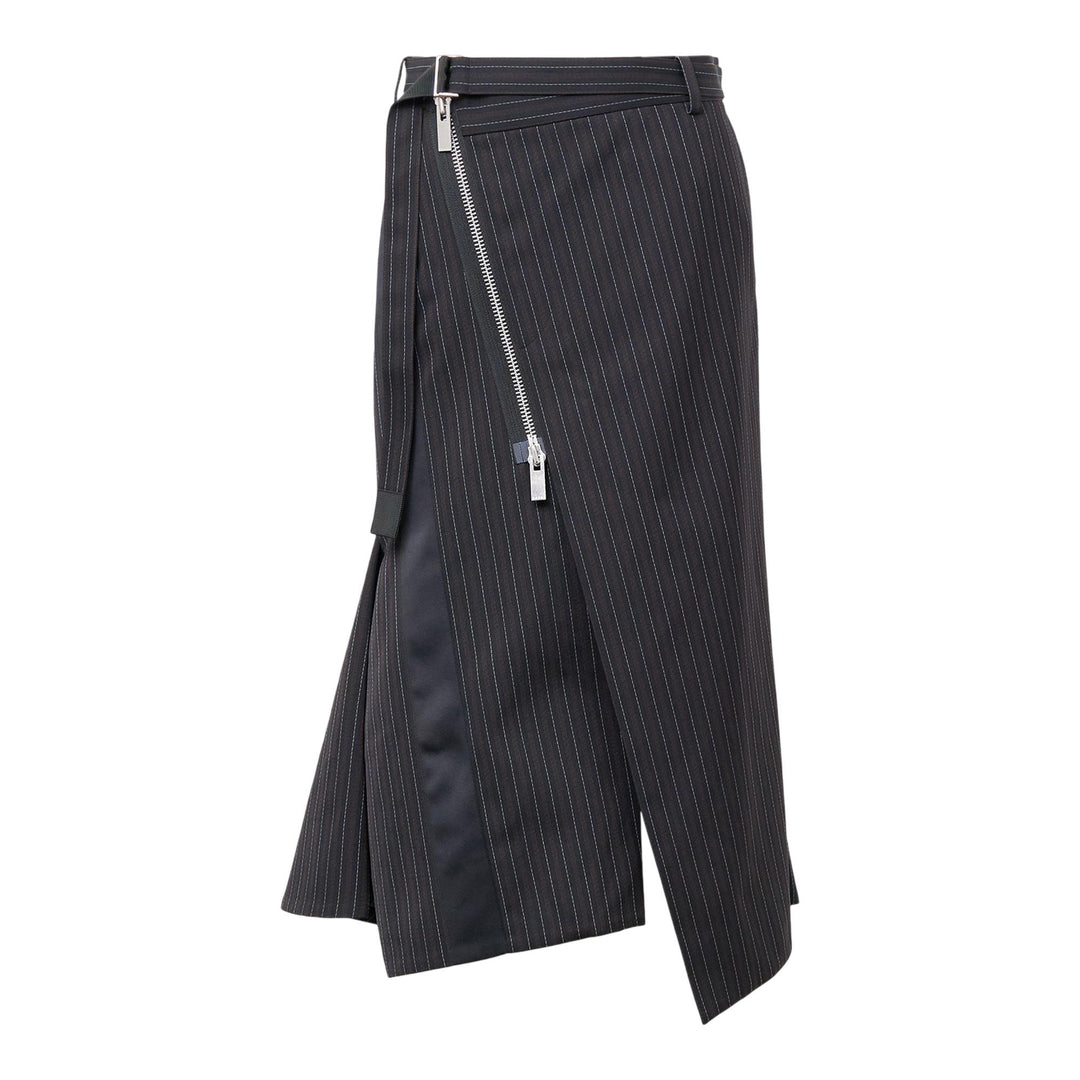 Club21 - sacai - Stripe Doeskin Skirt - SKIRTS - Black