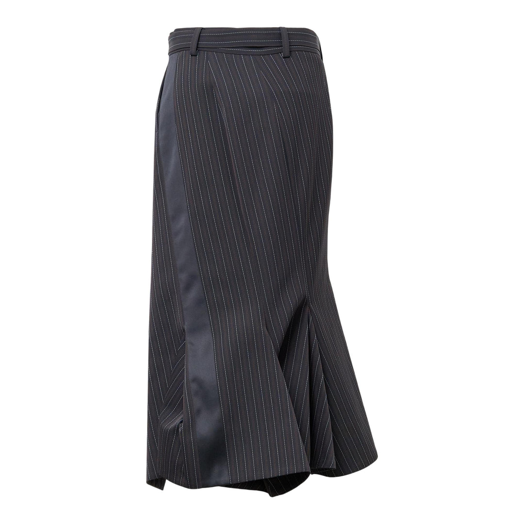 Club21 - sacai - Stripe Doeskin Skirt - SKIRTS - Black