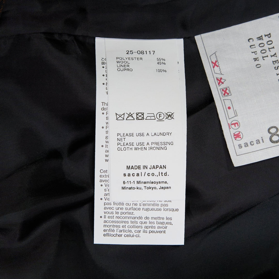 Club21 - sacai - Stripe Doeskin Skirt - SKIRTS - Black