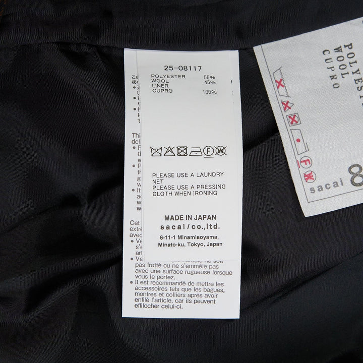 Club21 - sacai - Stripe Doeskin Skirt - SKIRTS - Black