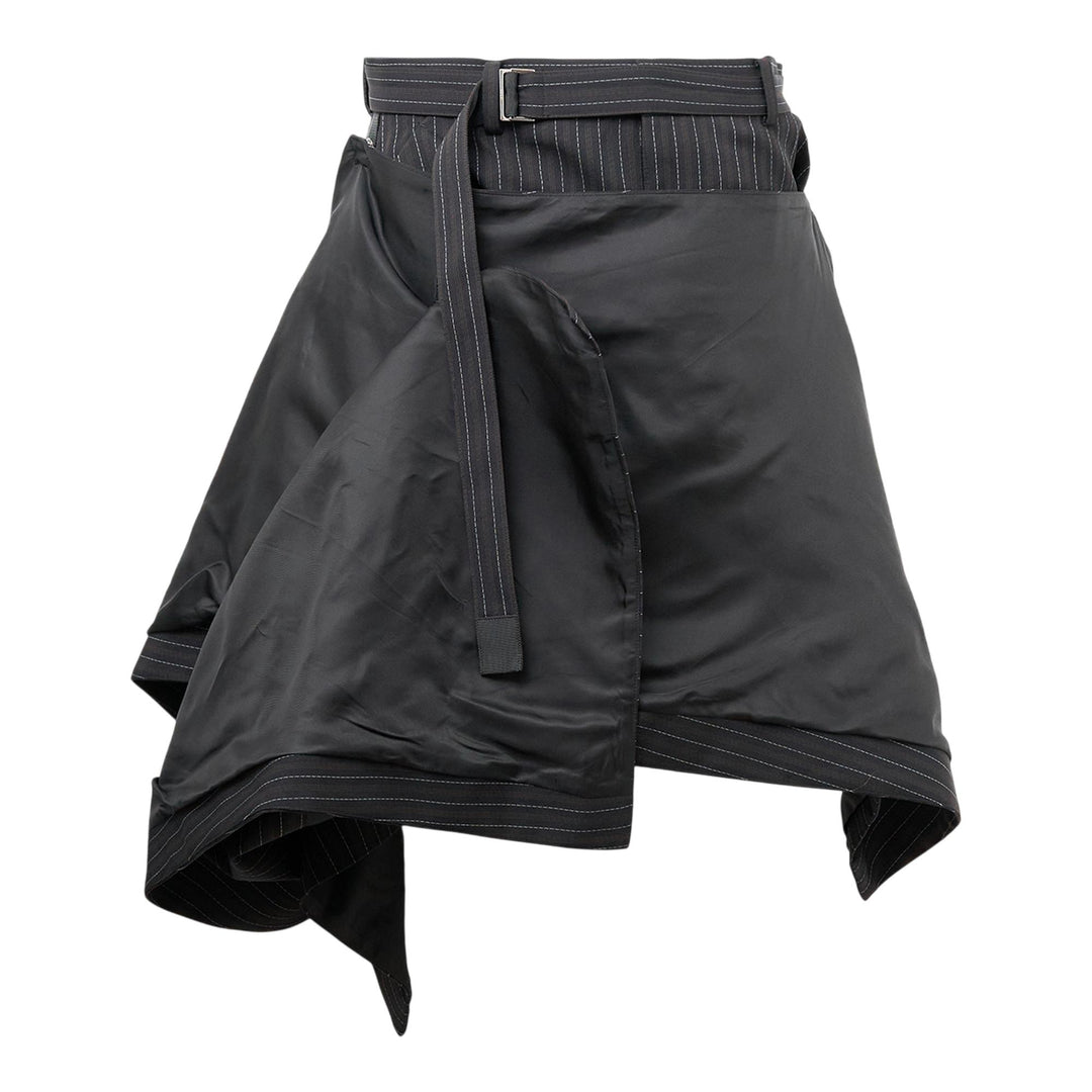 Club21 - sacai - Stripe Doeskin Skirt - SKIRTS - Black