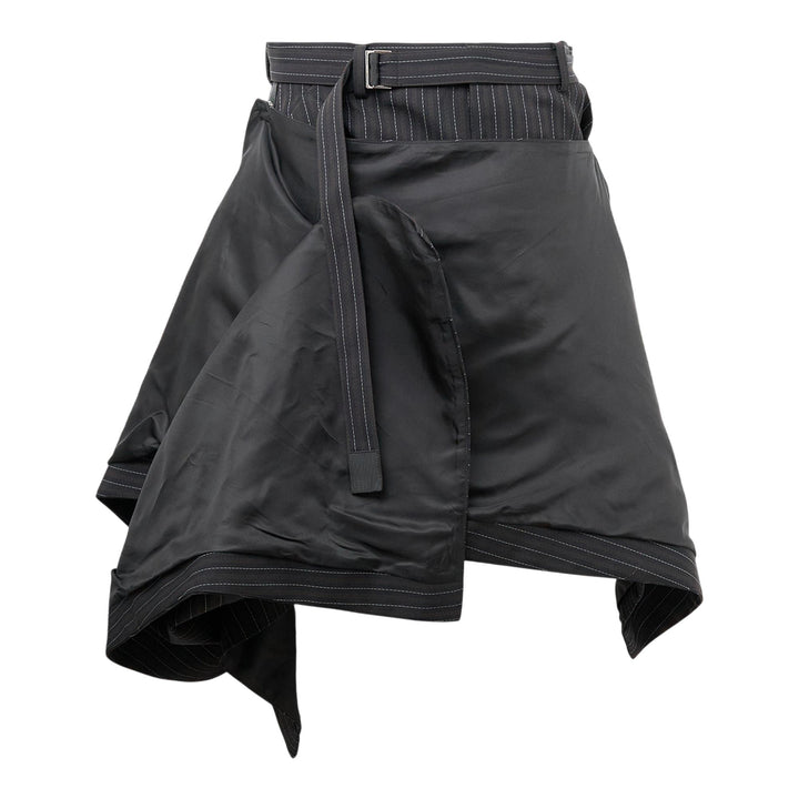 Club21 - sacai - Stripe Doeskin Skirt - SKIRTS - Black