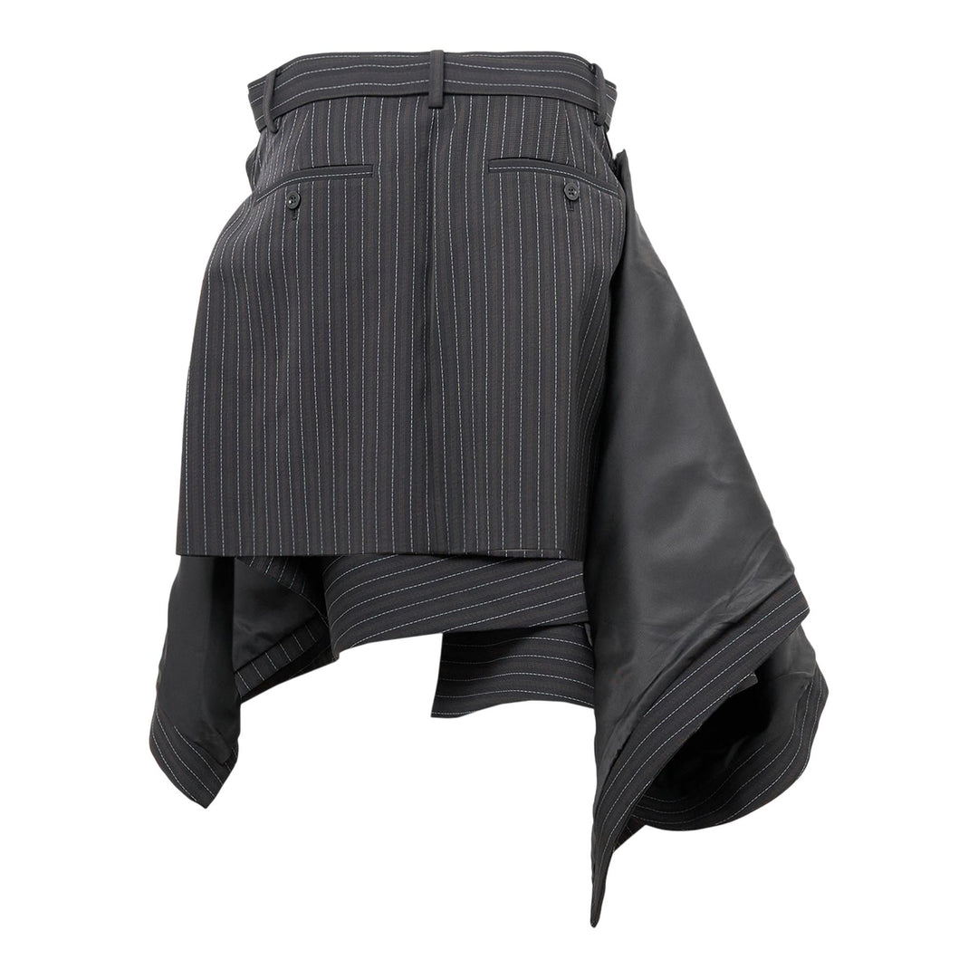 Club21 - sacai - Stripe Doeskin Skirt - SKIRTS - Black