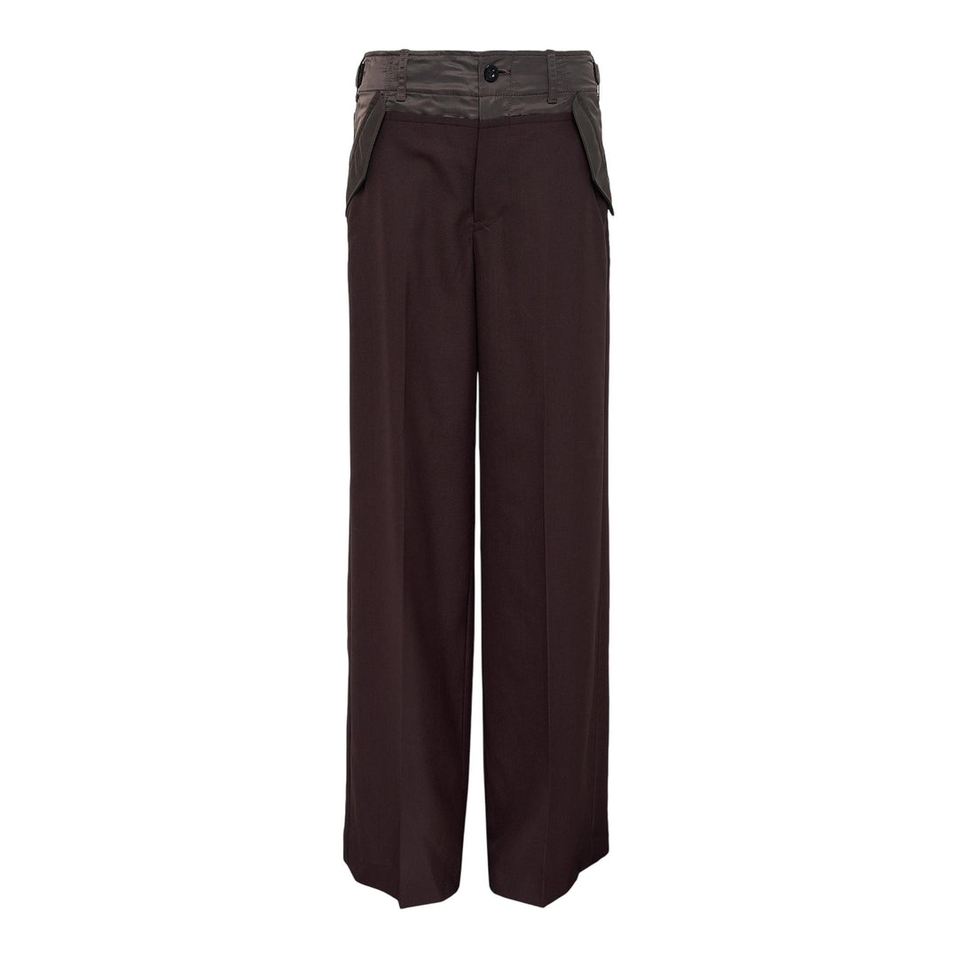 Club21 - sacai - Suiting Mix Pants - PANTS - Brown