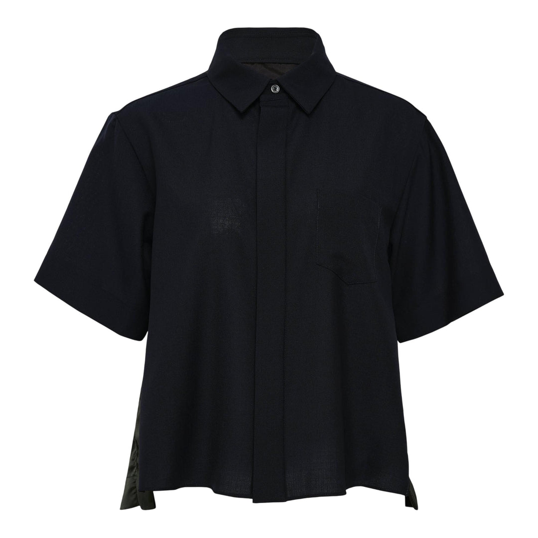 Club21 - sacai - Suiting Mix Shirt - BLOUSES - Navy