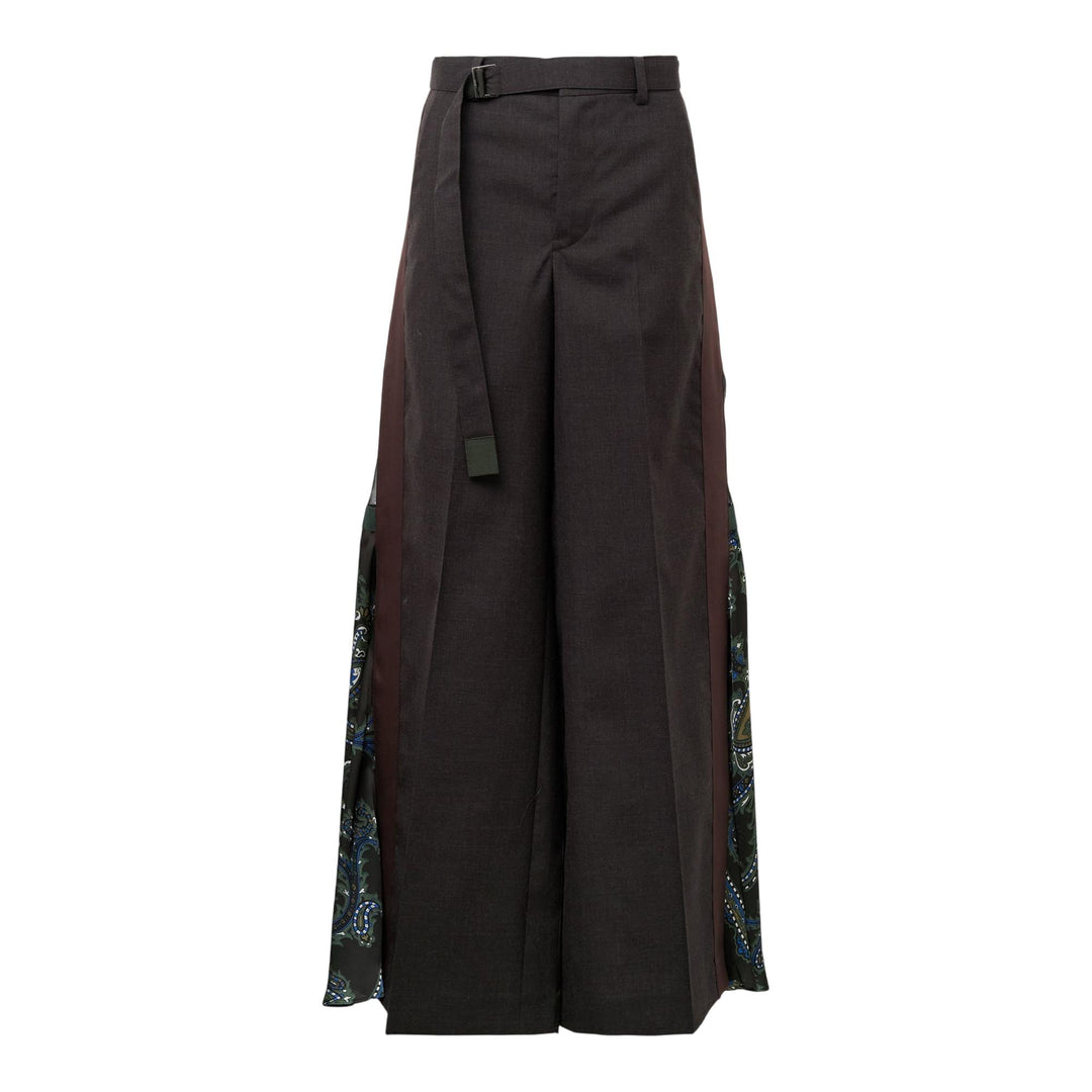 Club21 - sacai - Suiting x Paisley Print Pants - PANTS - Brown