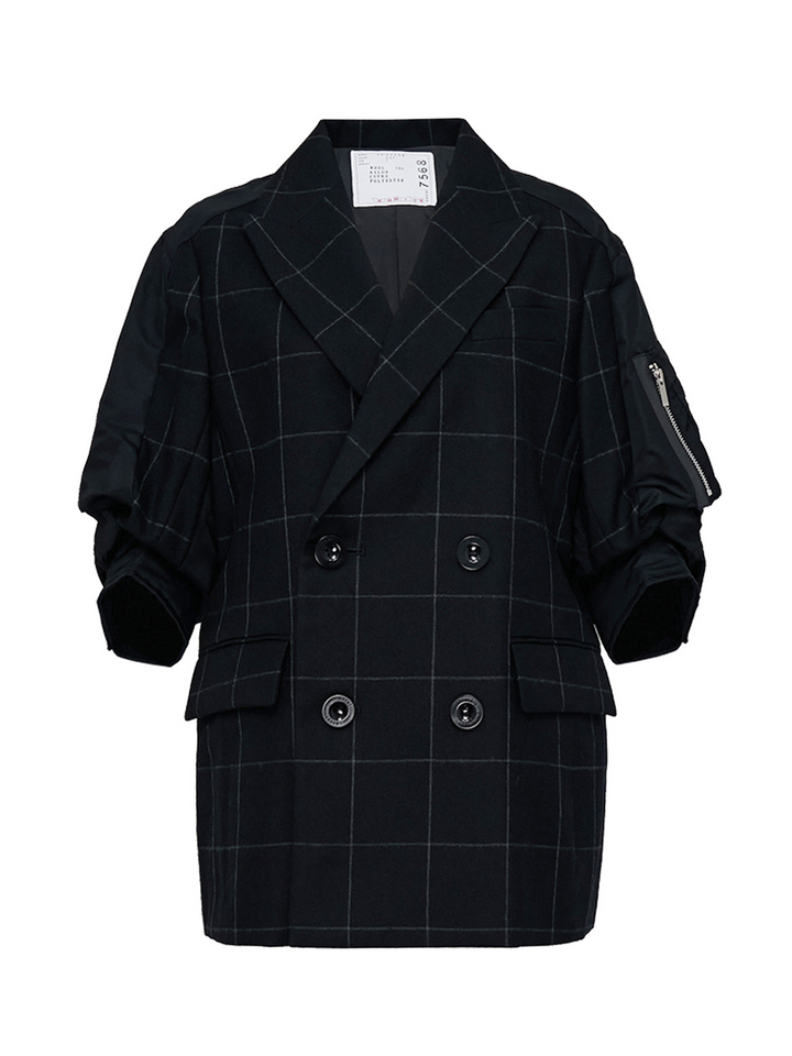 sacai_Windowpane_X_Nylon_Twill_Jacket_Black