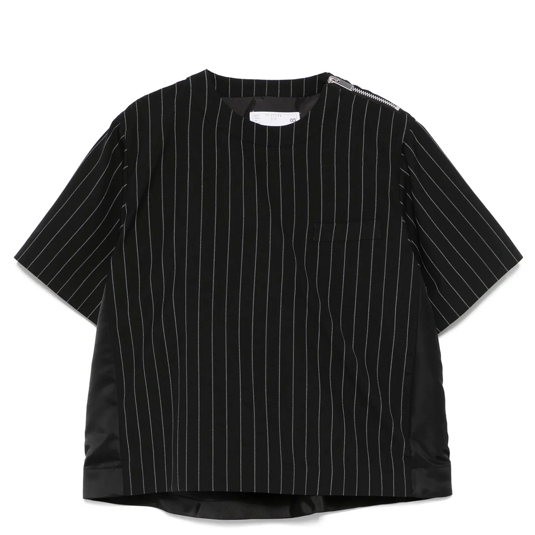 Wool Silk Suiting x Nylon Twil Top