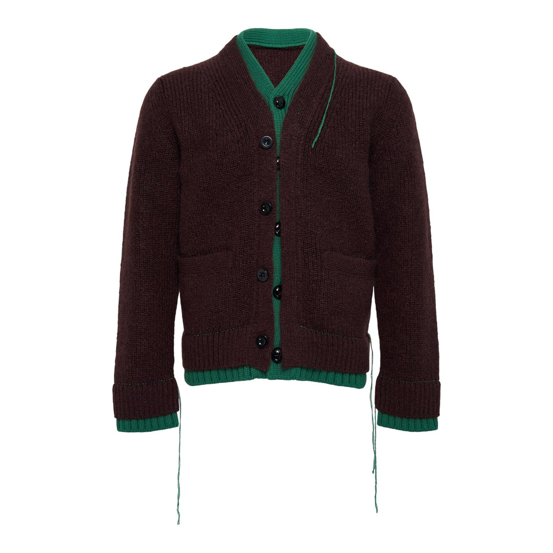 Club21 - sacai - Wool Knit Cardigan - CARDIGANS - Brown