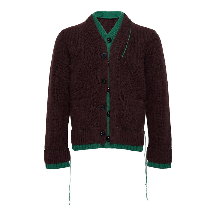 Club21 - sacai - Wool Knit Cardigan - CARDIGANS - Brown