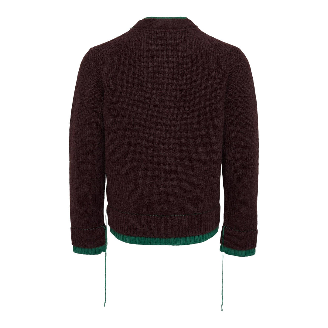 Club21 - sacai - Wool Knit Cardigan - CARDIGANS - Brown