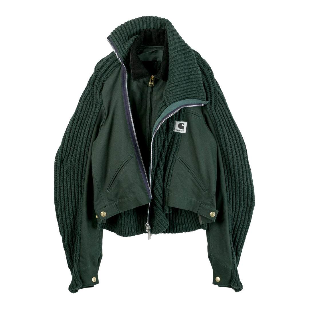Club21 - sacai X Carhartt WIP - Carhartt WIP Duck X Wool Knit Blouson - BLOUSON - Green