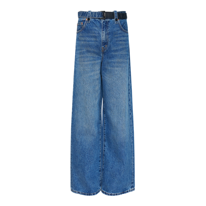 Wide Leg Belted Jeans